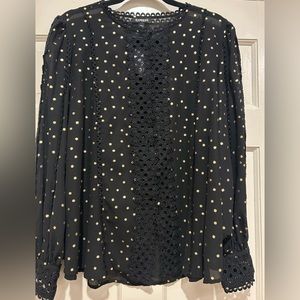 Blouse with Gold and Lace Detail